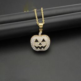 pumpkin gifts Canada - Luxury Halloween Stainless Steel Skeleton Pumpkin Pendant Necklaces for Holiday Gift