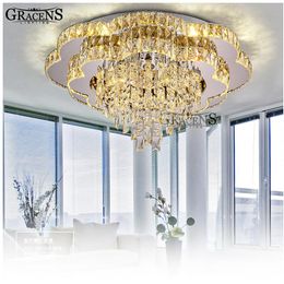 Chandeliers 2021 Modern LED Crystal Lamp Ceiling Fixtures AC110-240V Lustre Living Room Lights Lamps Flush Mounted