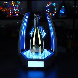LED Rechargeable Mirror Imperial Crown Queen Cocktail Wine Whisky Bottle Presenter Champagne Bottle Glorifier For NIGHT CLUB Lounge Bar