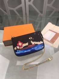 m68489 High Quality Men's Wallet Plaid Letter Print Pattern Fashion Paris Style Designer Bag L Wallets Women's Clutch with Box
