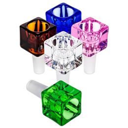 Vintage Glass square Bowl 14mm 18mm Male For Water Bong smoking hookah pipe