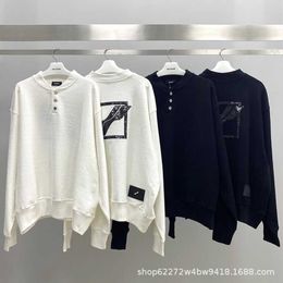 2021 autumn and winter new high-quality we11 solid color button Sequin embroidered sweater for men and women