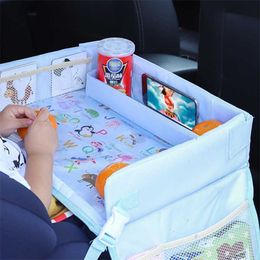 Baby Seat Tray Waterproof Table Car Seat Upgraded Autos Kid Travel Tray Storage Kids Toys Infant Holder Cartoon Baby Fence 211028