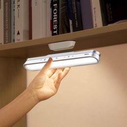 USB Chargeable LED Night Light Hanging Magnetic Desk Lamp Stepless Dimming Table Lights For Cabinet Closet Wardrobe