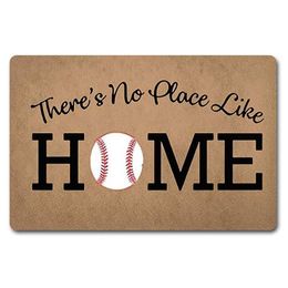 Funny Welcome Door Mat There's No Place Like Home Doormat Baseball Plate Mats Anti-Slip Decor Gi Carpets