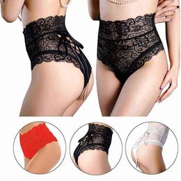 Ladies High Waist Hipster Design Breathable Lingerie Slim Transparent Lace Sexy Panties For Women 211208
