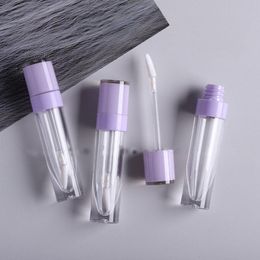 Storage Bottles & Jars 10/30/50/100 PCS 5ML ABS Lip Gloss Tube Empty Plastic Tubes With Wand Purple Cap Glaze Container Cosmetic Packin