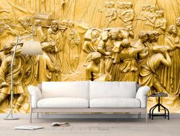 2021 Custom Golden European style 3D Photo Wallpaper Murals Living Room Bedroom Auditorium Mural Background Wall Home Decor