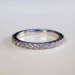 Brilliant Full Stone Band Platinum PT950 Jewellery 0.55CT Real Lovely Diamond Engagement Wedding Ring Best Love Gift