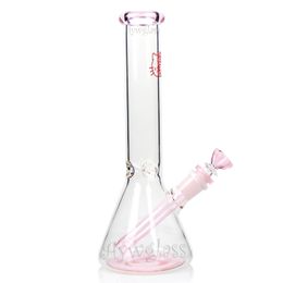 10 '' Pink Kitty Bong carino narghilè in vetro fumo kt becher bottom trasparente tubo piccolo tubo di acqua piccola bocca colorata prezzo all'ingrosso di 14 mm giunto e ciotola femminile