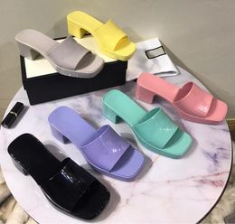 New Women Rubber Slide Sandal Platform Sandals High Heels Slipper Chunky Bottom Sandals Outdoor Beach Flip Flops Party Shoes Candy 10 Colours