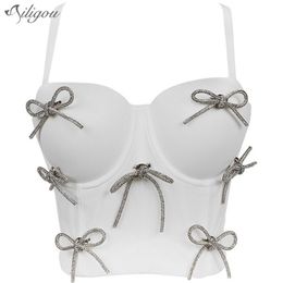 White high quality Bralette Crop Top Women Sexy Caims Summer Clothing Sleeveless Bustier Bra Tops 210525