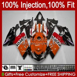 Injection Body For Aprilia RS4 RS-125 RSV RS 125 RR 125RR 06-11 34No.3 RSV-125 RSV125 RS125 R 06 07 08 09 10 11 RSV125RR 2006 2007 2008 2009 2010 2011 Fairings orange glossy