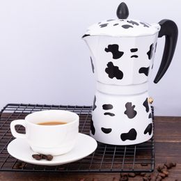 Cow Printed Coffee Maker Aluminium Alloy Moka Pot Espresso Mocha Latte Percolator R9JC 210330