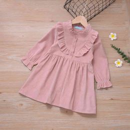 Girls Dress Autumn Baby Kids Cotton Ruffles Princess Party Fashion Clothing 210515