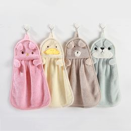 Thickened Coral fleece Cartoon Bathroom Kitchen Soft Hand Towel Super Absorbent Hanging Dry Hands Cloth Wiping Rags Lint Free 36*25CM/14*10INCH JY0762