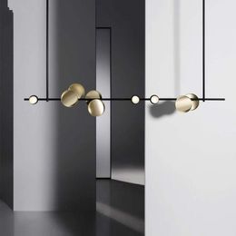Chandeliers Post Modern Gold Rod Pendant Chandelier Lighting G4 Led Lamp For Dining Room Lamparas Indoor