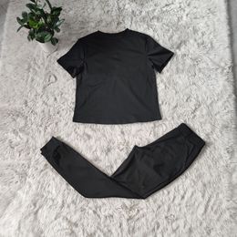 New Women jogger suit Plus size 2X summer tracksuits short sleeve T shirt+pants two piece set outfits casual running clothes black sportswear sweatsuits 5025