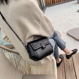Shoulder Bags Fashion Simply PU Leather Crossbody Bag For Women 2021 Winter Solid Colour Messenger Lady Chain Travel Small Handbag