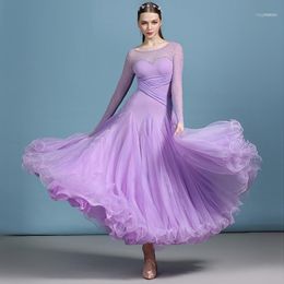 Stage Wear Ballroom Dresses Latin Rumba Modern Dance Costume Standard Dress Women Tango Viennese Waltz Dress1