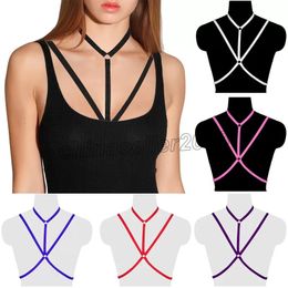 Body Fashion Accessories Elastic Bondage Crop Top Cage Harness Bra Sexy Dress Lingerie Goth Fetish Rave Harness Trendy Erotic Festival Wear Underwear