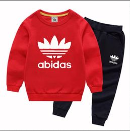 Fashion new kids clothing designer boys 2-piece girls clothes round neck long sleeve+pants classic clothing hot