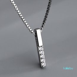 Simple Kolye 925 2mm Clavicle Vertical Female Necklace Neckless Sterling Box Chain Bar Silver Women Choker Solid SN041 Pppic