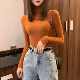 winter Women Knitted Turtleneck Sweater Casual Soft polo-neck Jumper Fashion Slim Femme Elasticity Pullovers 210515