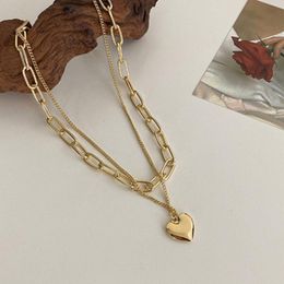 Pendant Necklaces Metal Necklace Cold Wind Hip-hop Sweater Chain Love Long Wild Double-layer With Accessories