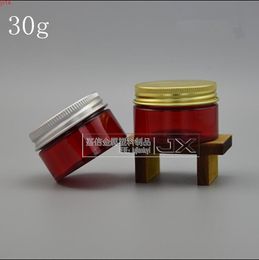 30g/ml Wine Fed Lucency Plastic Flat Bottle Jar Gloden Lid Bath Salt Pill Candy Cream Eye Gel Empty Packing Bottlegood qty