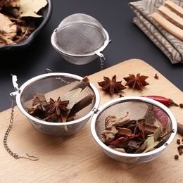 Stainless Steel Tea Pot Infuser Cooking Utensils Sphere Locking Spice Ball Mesh Infusers Strainer Philtre Tools