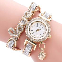 Wristwatches Fashion Women Multi-layer Bracelet Quartz Watch Alloy Crystal Love Letter Band Wristwatch Jewellery Gifts JRDH8892883