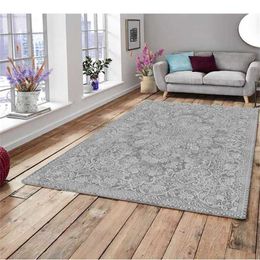 Traditional Patterned Rubber Carpet Cover Turkish Fabric Rug Protection Room Decoration Bedroom Tapete Cubrir Sponged 211124