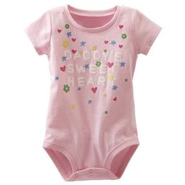 Pink Sweet Clothes One Piece Bodysuits Infant Jumpsuits Bebe Girls Dress Outerwear Summer Baby Bodysuit 100% Cotton 210413