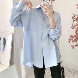 Long Sleeve Blouses Shirts Spring Women's Vintage Women White Female Loose Street Clothing 718A 210420