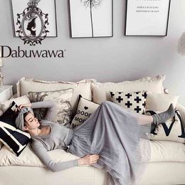 Dabuwawa Elegant Gray Knit Cardigan + Vest Women Autumn Solid Long Sleeve Two Pieces Outwear Cardigan Camis Female DN1DSA009 210520