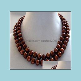 Beaded Necklaces & Pendants Jewelry Double Strands 8-9 Mm South Sea Chocolate Pearl Necklace 18-19 Inch 925 Sier Clasp Drop Delivery 2021 Ur