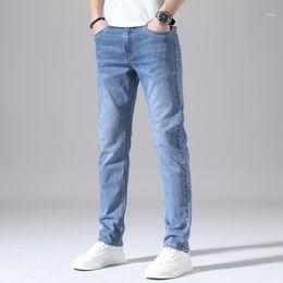 Men's Jeans 2021 Spring And Summer Korean Slim Fit Elastic Urban Loose Straight Trend Long Pants Men