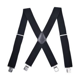 50mm Wide Elastic Adjustable Men Trouser Braces X Shape with Strong Metal Clips Suspenders tirantes Unisex Br