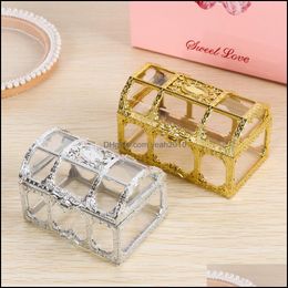 mini gift boxes wedding favors UK - Wrap Event Festive Party Supplies Home & Gardentreasure Chest Candy Box Wedding Favor Mini Gift Boxes Food Grade Plastic Transparent Jewelry