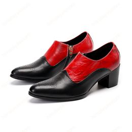 Genuine Leather Men Ankle Boots Nightclub Party High Heels Men Dress Shoes Prom Formal Shoes Big Size