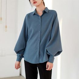 Spring Women White Shirt Formal Blouse Tops Long Sleeve Loose Lapel OL Style Casual Blouses Female Plus Size 210421