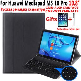 Russian Keyboard Case for Huawei Mediapad M5 10 Pro 10.8 CMR-W19 CMR-AL09 CMR-W09 CMR-AL19 Tablet Slim Leather Cover Keyboard