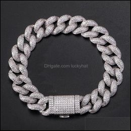 Bracelets Jewelryiced Out Bubble Cuban Link Bracelet 5A Cubic Zirconia For Men Fashion Hip Hop Jewelry Gifts Link Chain Drop Delivery 2021