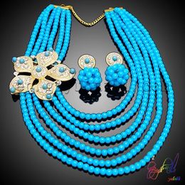 Earrings & Necklace Yulaili Graceful Costume Jewellery Set Fancy Bead