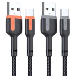 Micro USB type-c Cables 2.4A Fast charging Braided Data Cord For Samsung Huawei Xiaomi Dual color cords cable