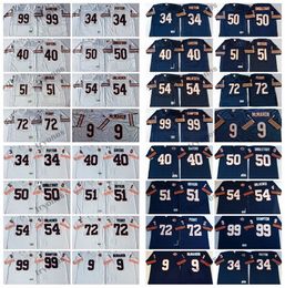 Vintage 34 Walter Payton 40 Gale Sayers 51 Butkus Football Jerseys 54 Brian Urlacher 72 William Perry 99 Dan Hampton 9 Jim McMahon Jersey 50 Mike Singletary Mens