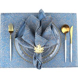 1PC Polyester 46cm Square Table Cloth Napkins For Wedding Birthday Decoration Coloured Napkin Fabric Embroidered