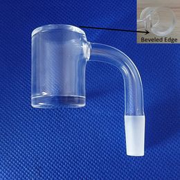 OD25mm Clear Flat Top Quartz Banger Nail Smoking Bevelled Edge Thick Bottom Frosted Bangers 10mm 14mm 18mm 19mm Male female Joint Bowl For Glass Bong