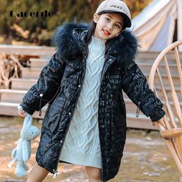 -30 Degrees Russia Winter Jacket 2020 Baby girl down outerwear Girls clothes for New Year's Eve Children's clothing 5-12 Years H0909